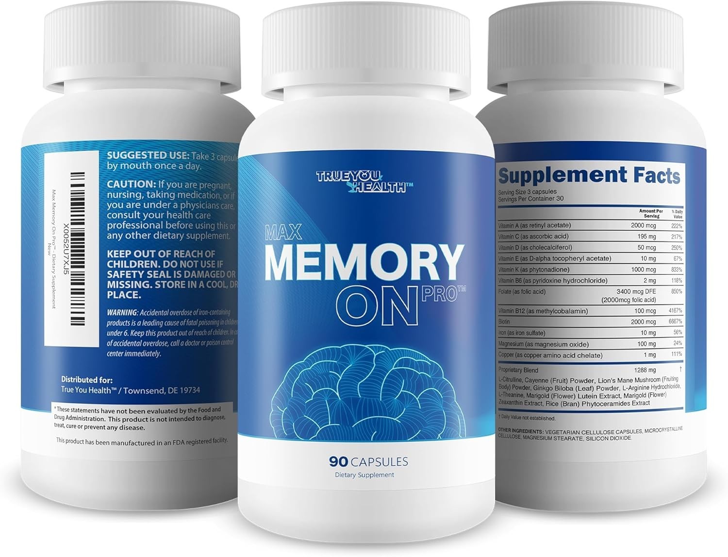 B12 & LIONS’S MANE MEMORY & NERVE SUPPORT FORMULA, BRAIN BOOSTER FOR SENIORS