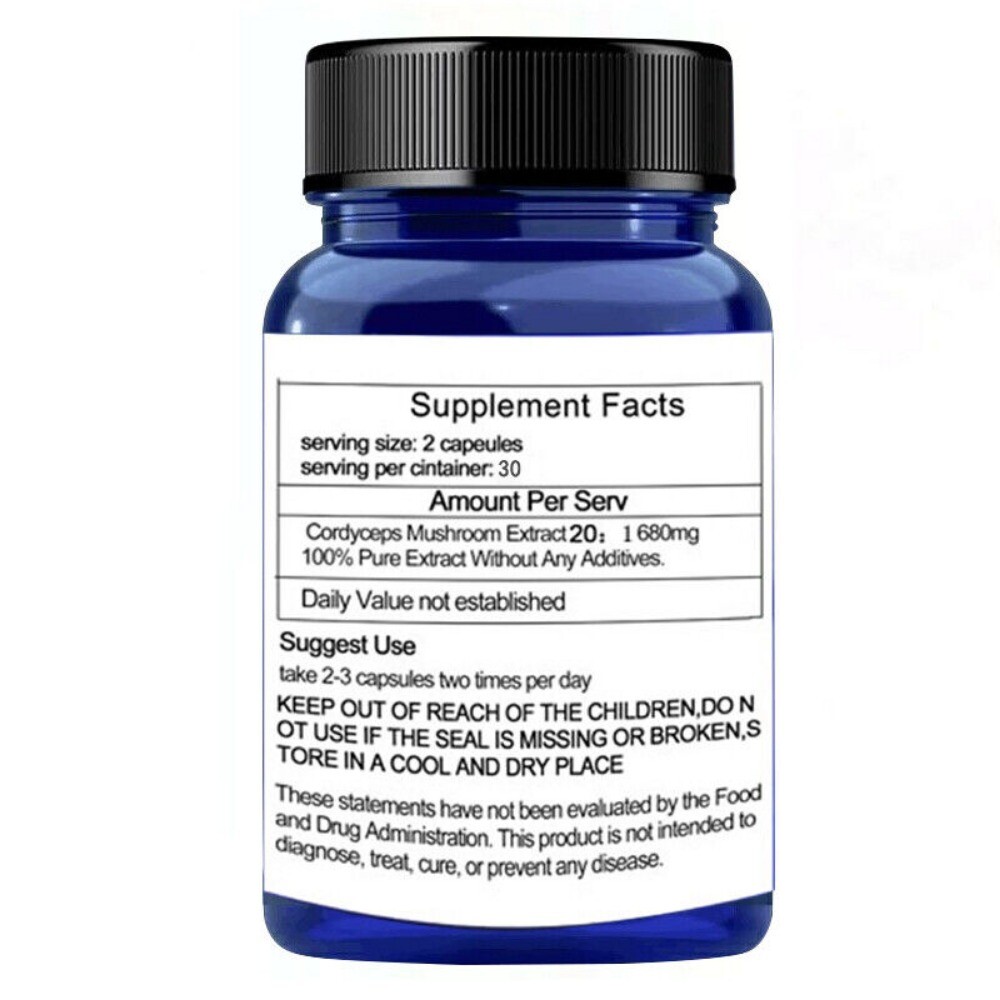Cordyceps Mushroom Extract – Enhance Energy – 30/60/120 Capsules