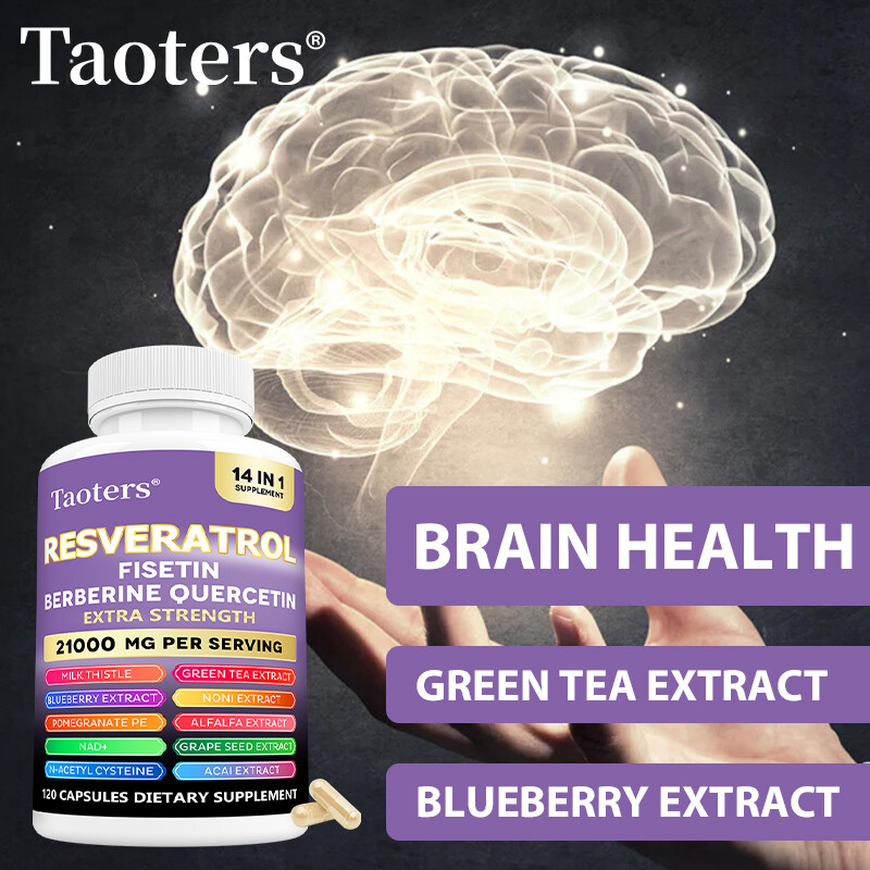 Resveratrol Capsules, Supports Brain & Heart Health 120 Capsules x 3 Bottle