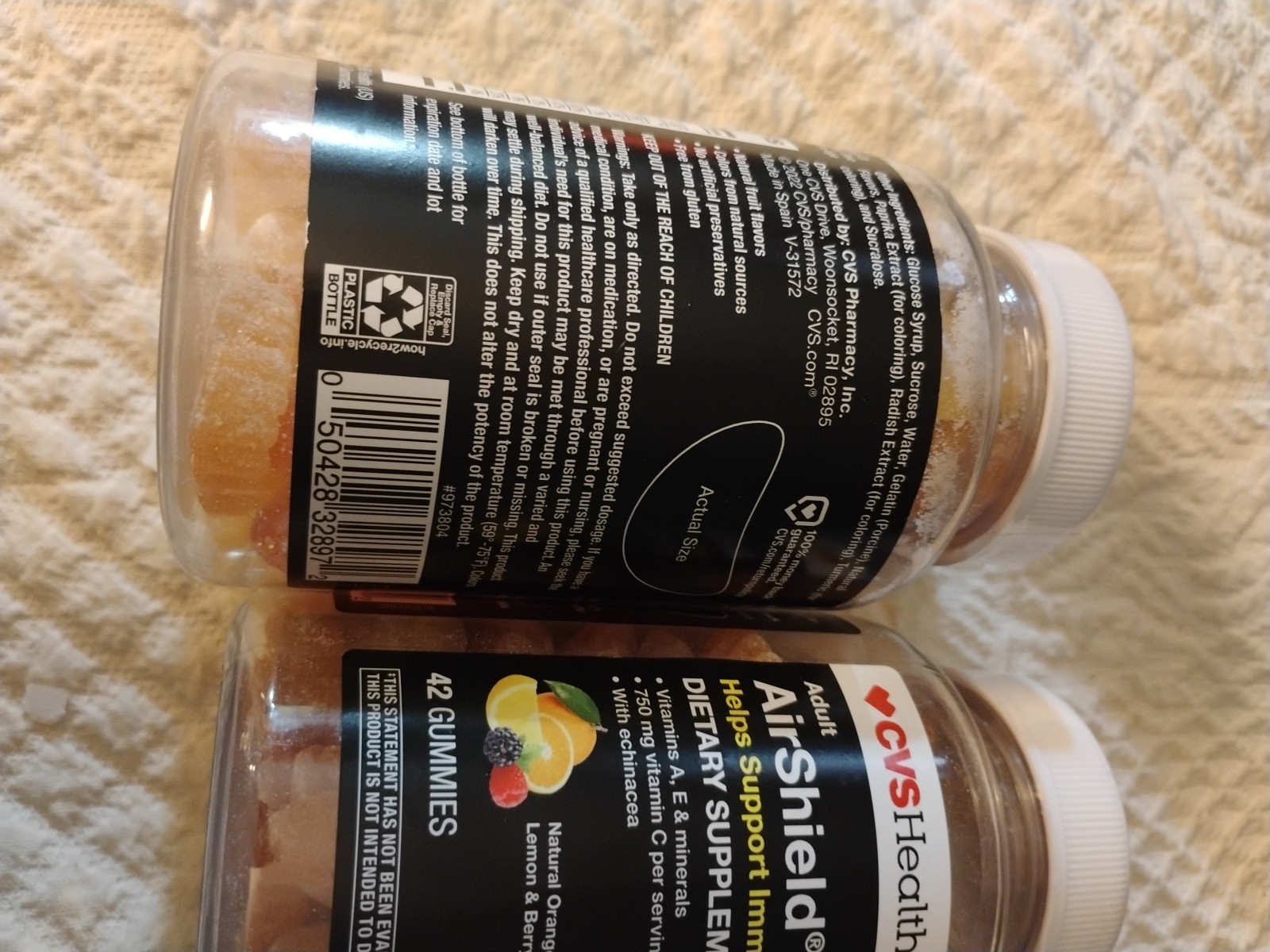 2 CVS Health Adult AirShield Immune Support Gummies, Mixed Berry, 42 Gummies