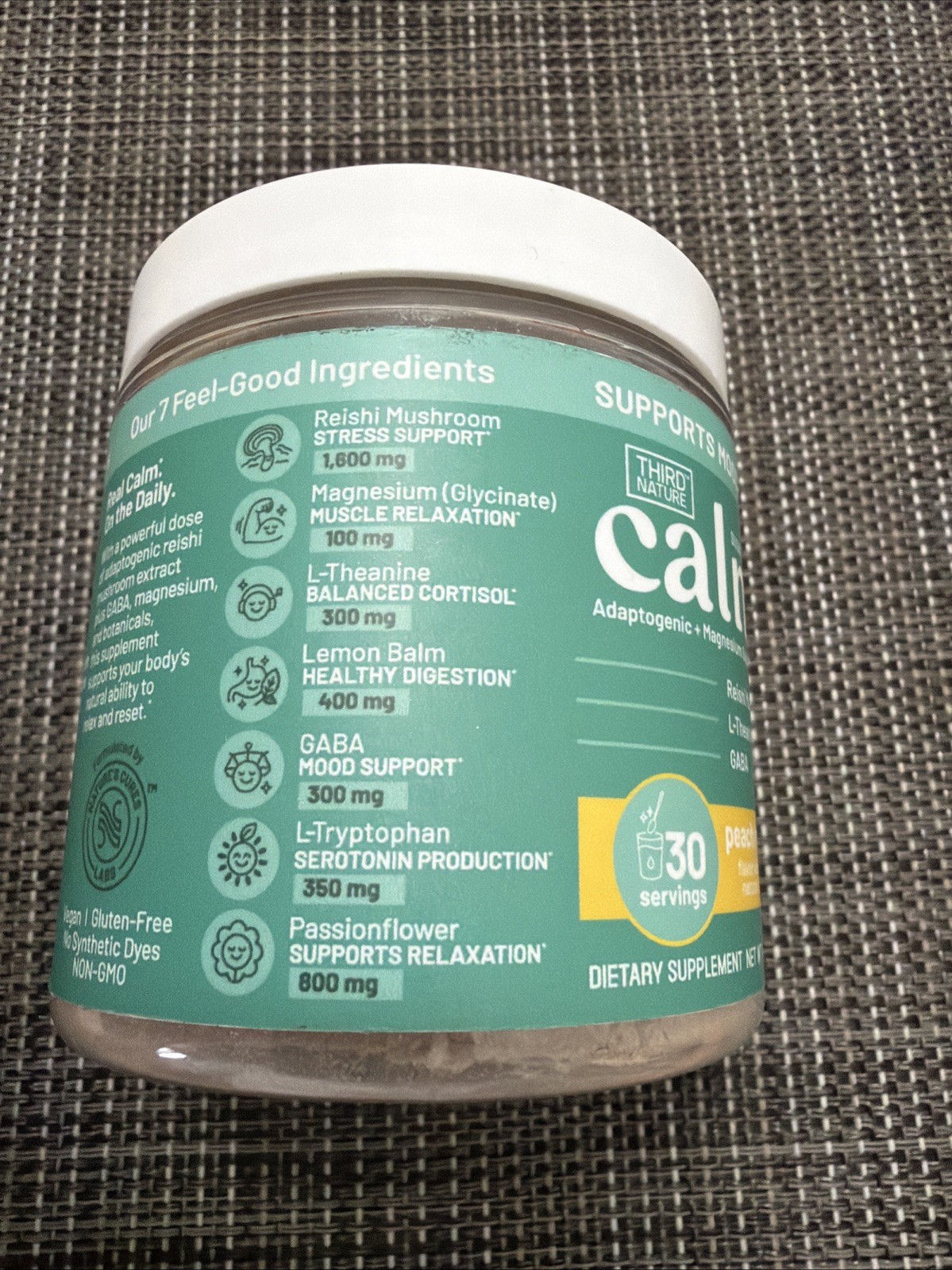 Third Nature Calm Drink Mix Powder Peach Mango 30 Servings BRAND NEW SEALED12/27