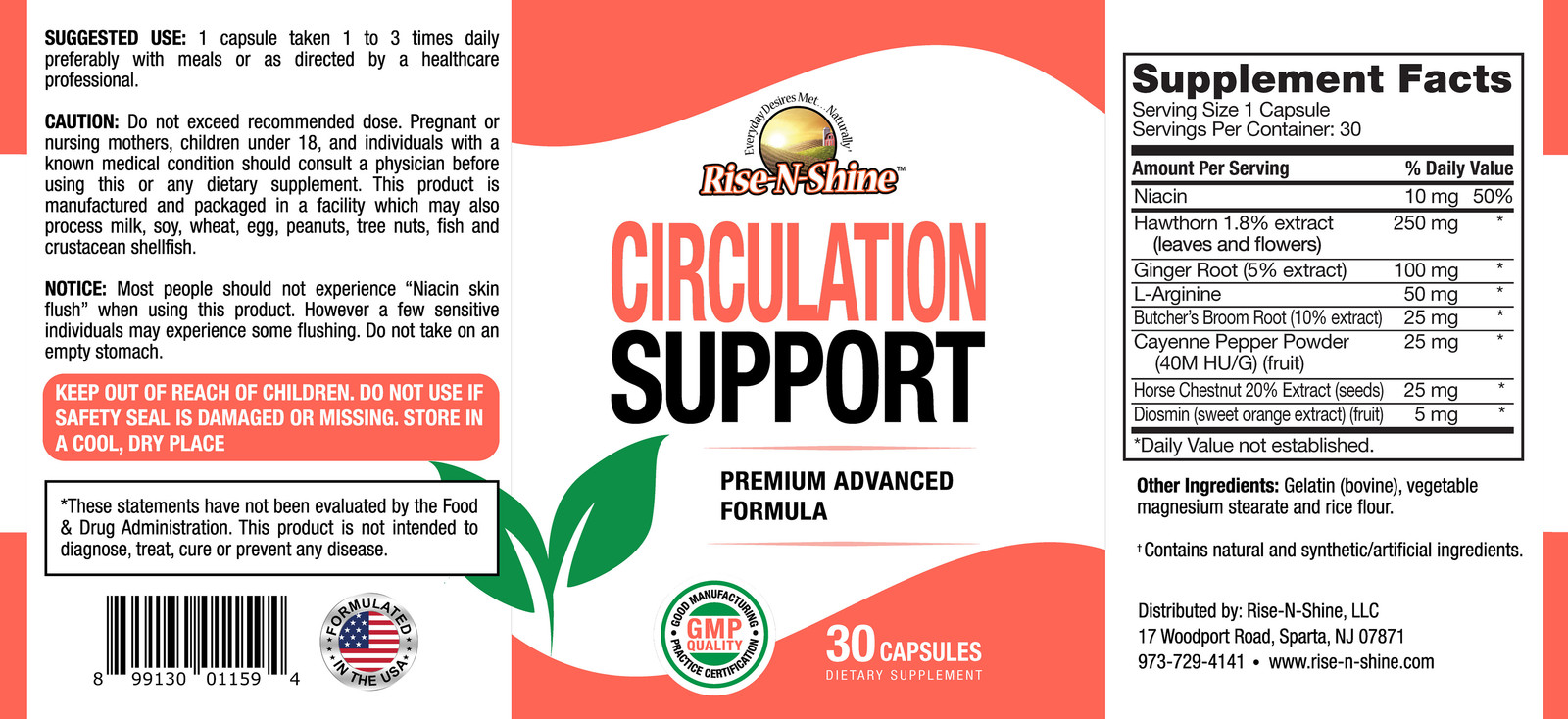 Circulation Support Supplement – Healthy Blood Flow & Vein Support Pills
