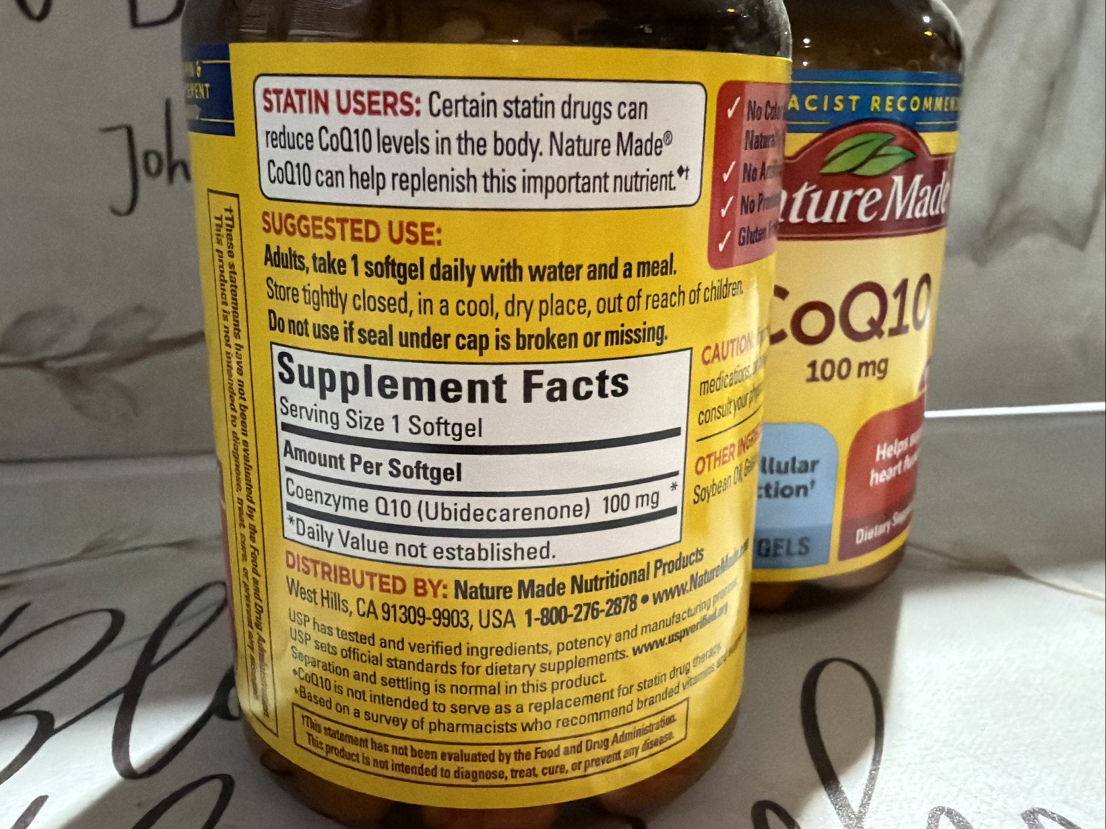Nature Made CoQ10 100mg 120 Softgels 2Pk Exp07/26