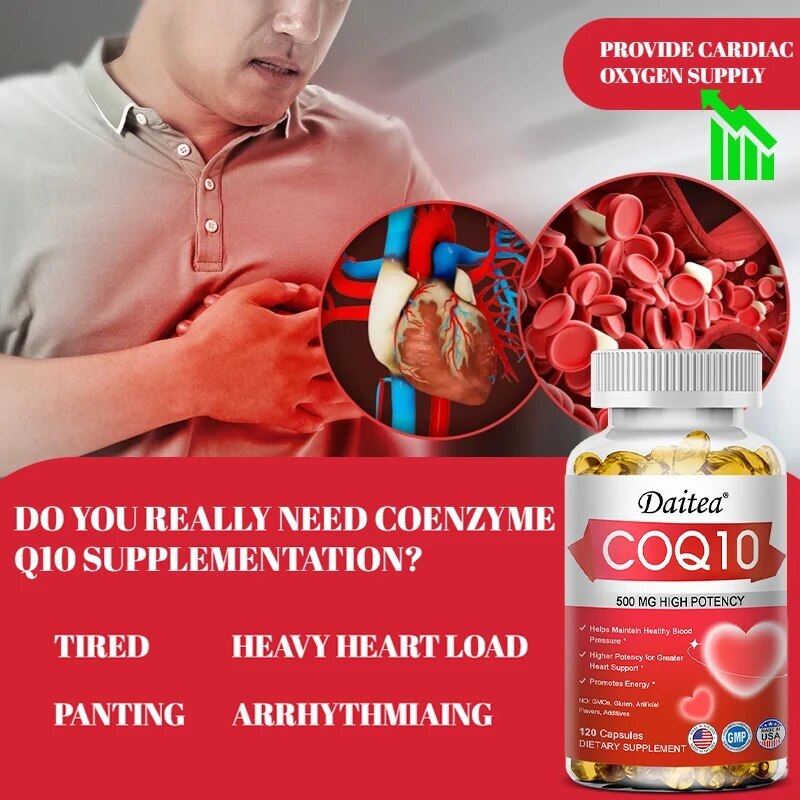 CoQ10 Ubiquinol 500 mg, 30/60/120 Softgels, exp 03/2026, Free Shipping