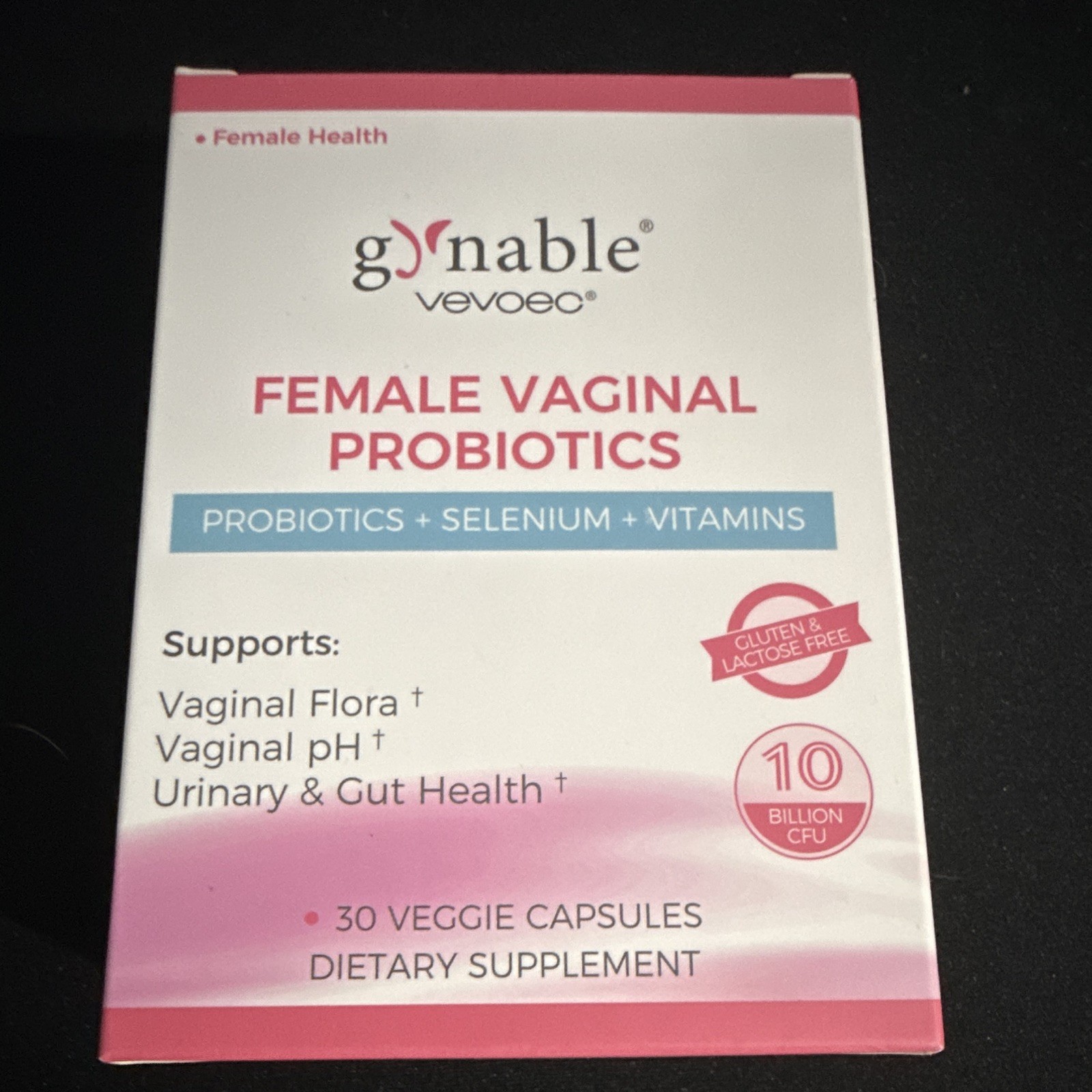 gynable vevoeo Women’s Probiotic UT & Digestive Support 30 Caps GF Exp 8/2028