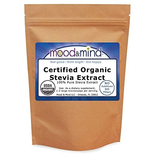 Organic Stevia Extract Powder NO FILLERS! 4 oz (112g) 4 Ounce (Pack of 1)