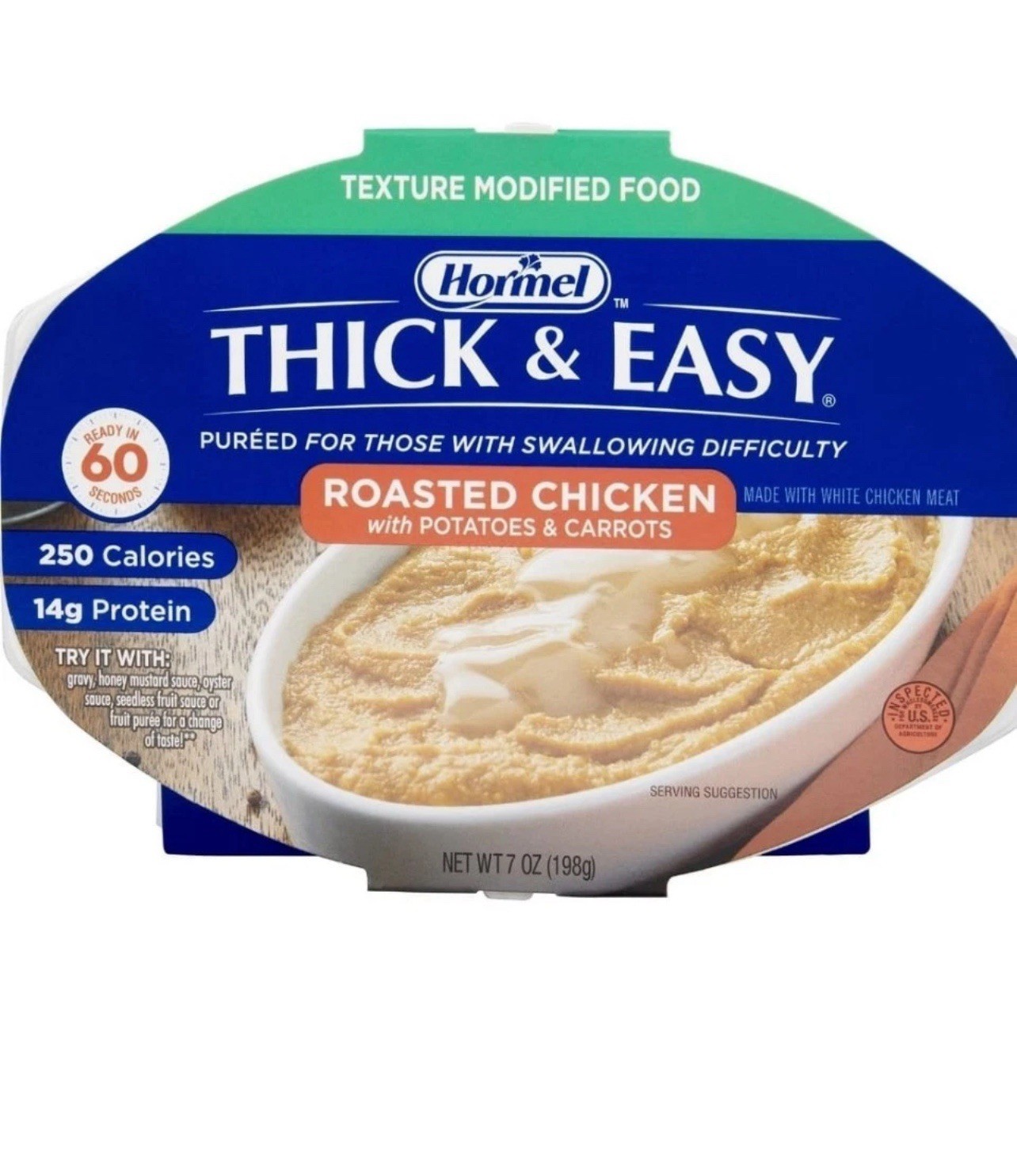 Thick & Easy 60748 Purees Microwave Meal Roasted Chicken Dinner 7.oz (7 Count)