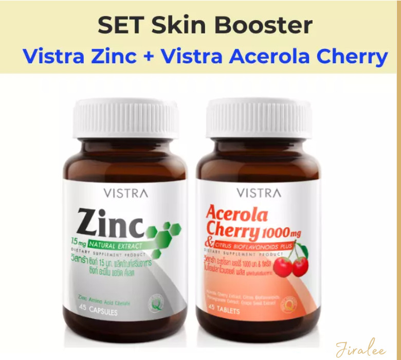 SET Skin Booster Dark Spots Vistra Zinc + Acerola Cherry Citrus Bioflavavonoids
