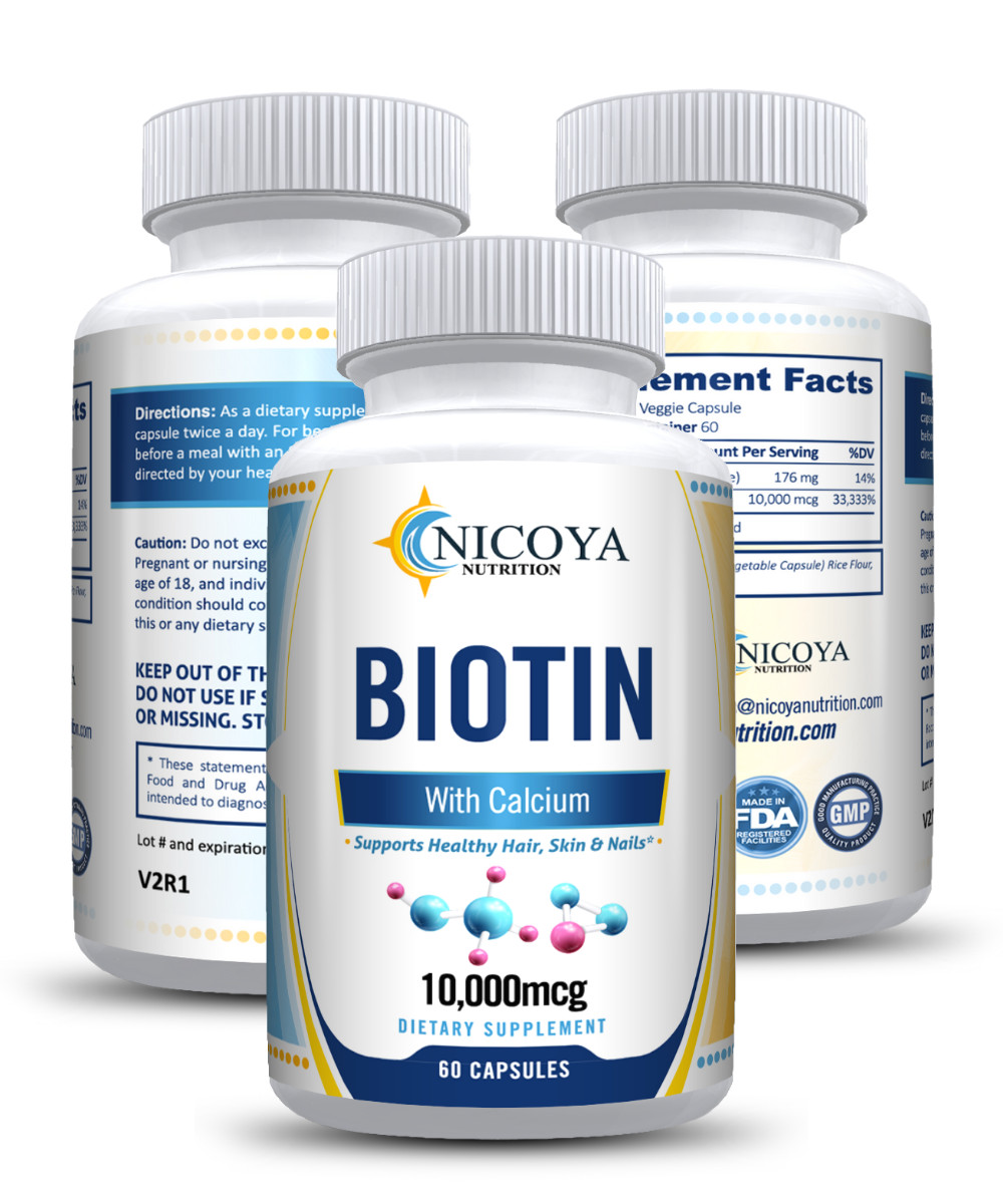 Biotin- Hair Skin & Nail Growth, Build, Repair, Nourish & Soften W/Calcium
