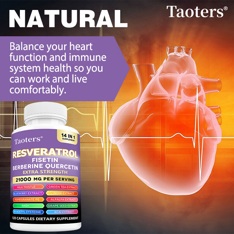 Resveratrol Capsules, Supports Brain & Heart Health 120 Capsules x 3 Bottle