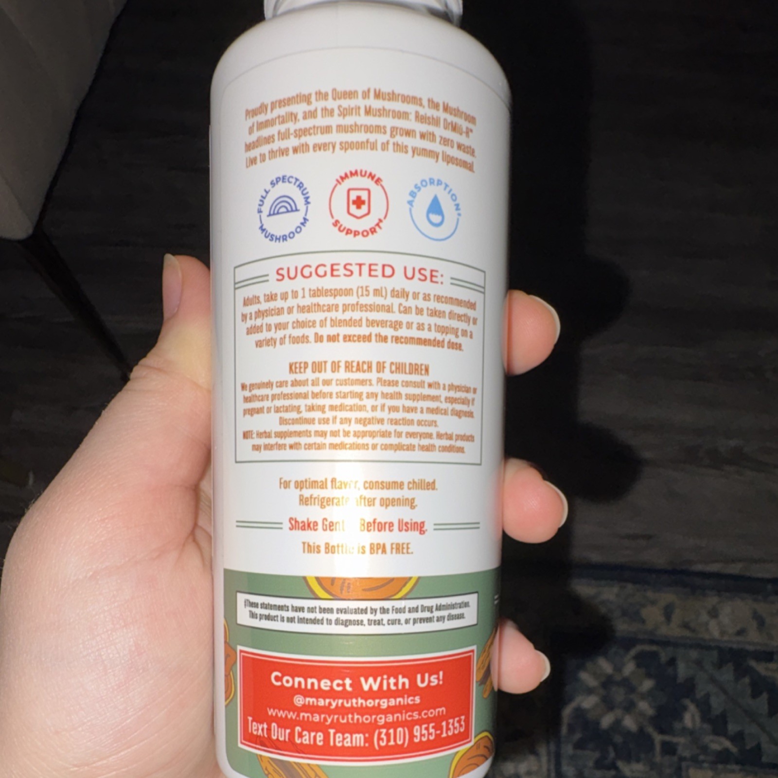 MaryRuth’s Liposomal Reishi Mushroom Liquid Candied Pecan 7.6 fl oz Exp 9/2026
