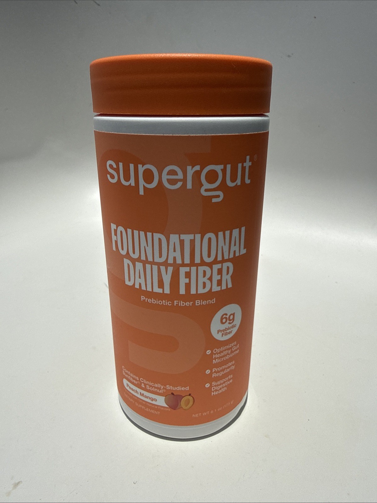 Supergut Daily Fiber Powder Peach Mango Digestive Support Vegan GF