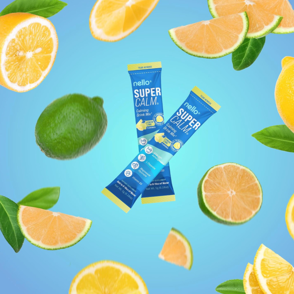 Nello SuperCalm Calming Drink Mix Relaxation & Focus Lemon Lime 20 Packets