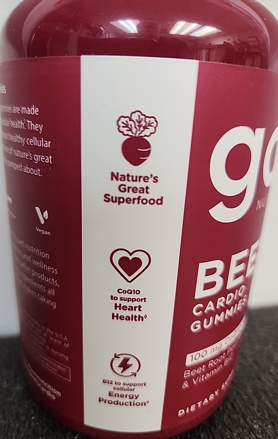 Goli Nutrition Beets Cardio Gummies 100mg CoQ10 +Vitamin B12 Heart Health
