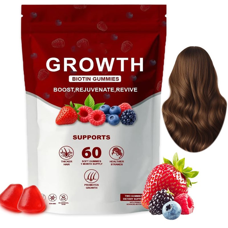Hair Growth Gummies – Biotin Vitamins Plant Extracts, Supports Health-2026