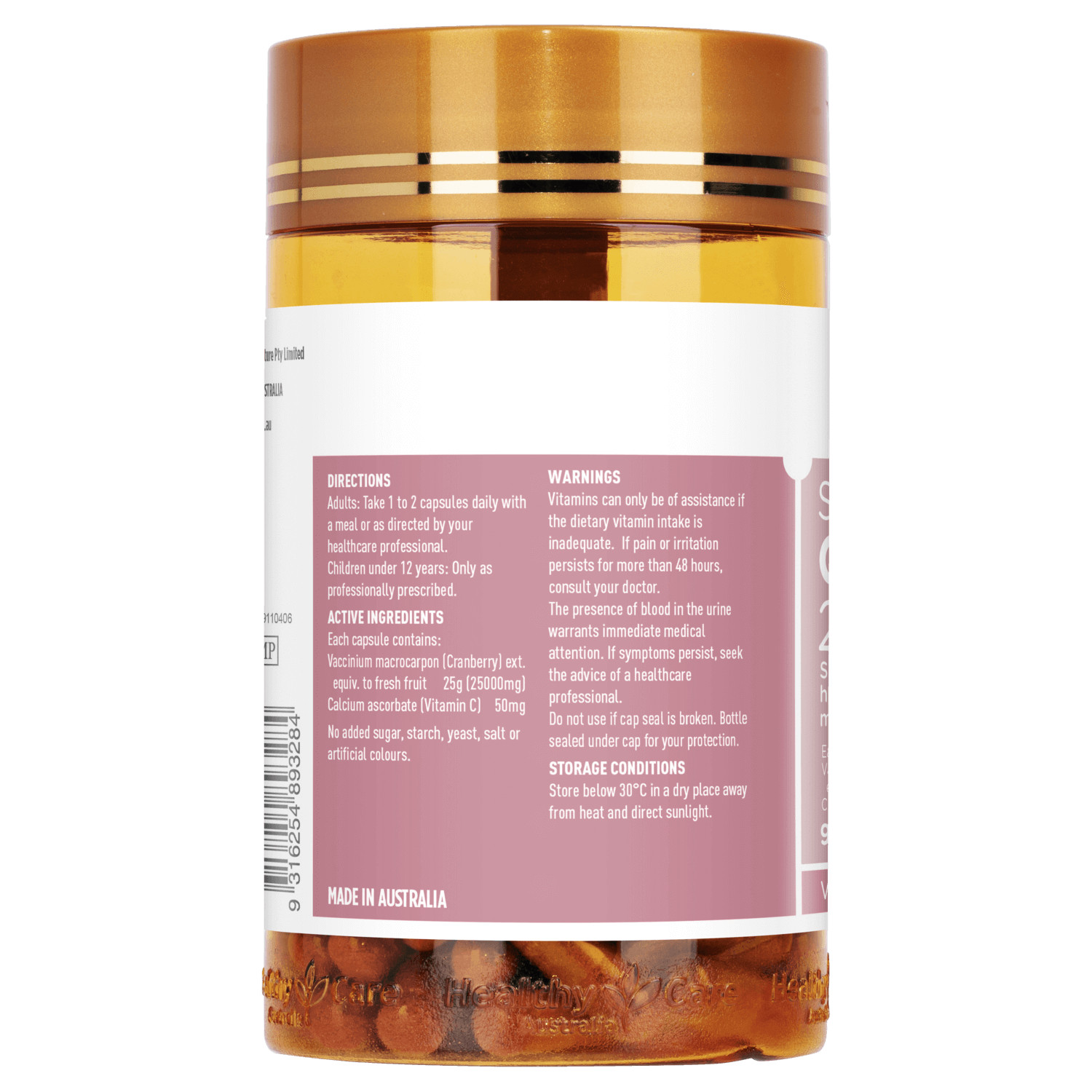 NEW Healthy Care Super High Strength Cranberry 25000mg 90 Capsules HealthyCare