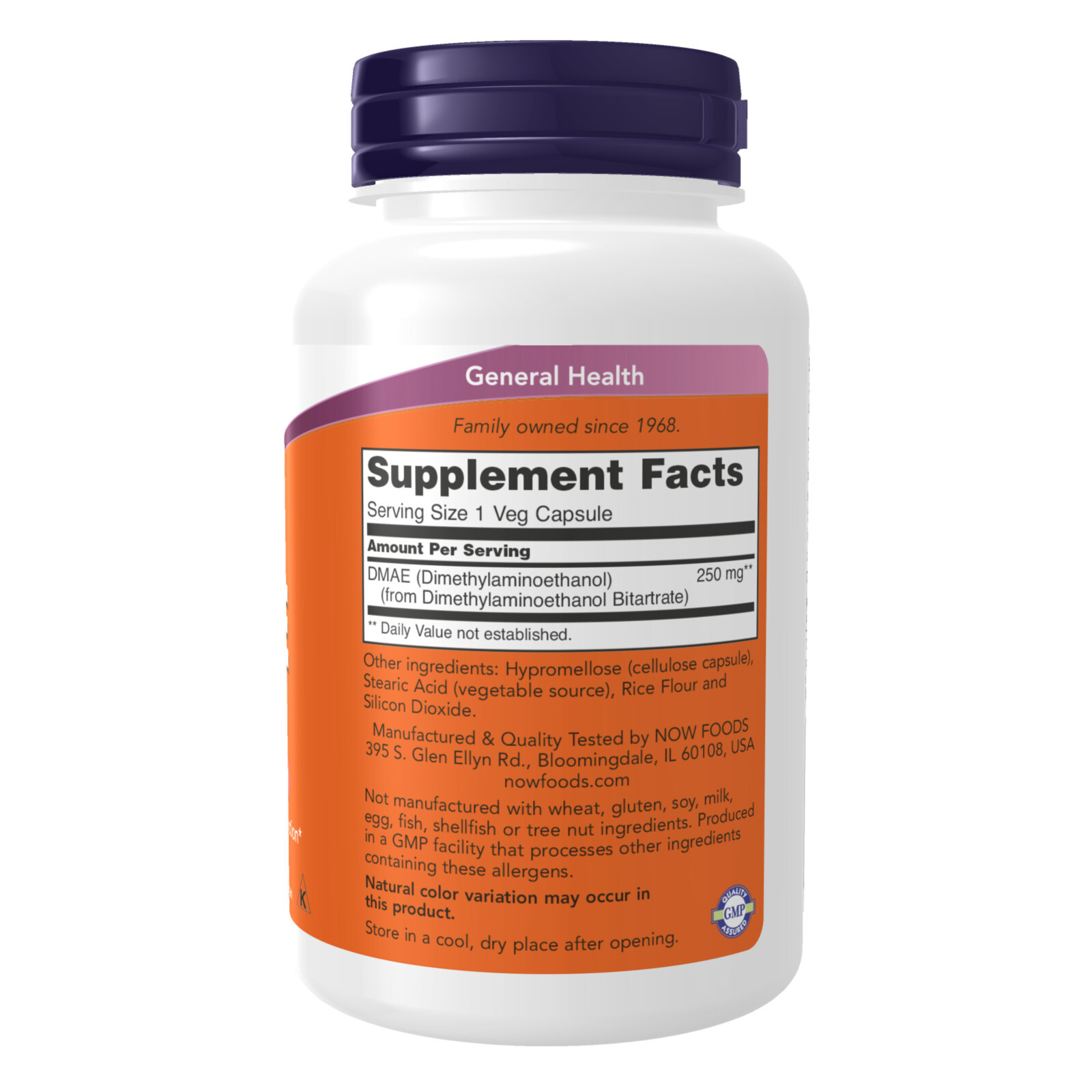 NOW FOODS DMAE 250 mg 100 Veg Capsules