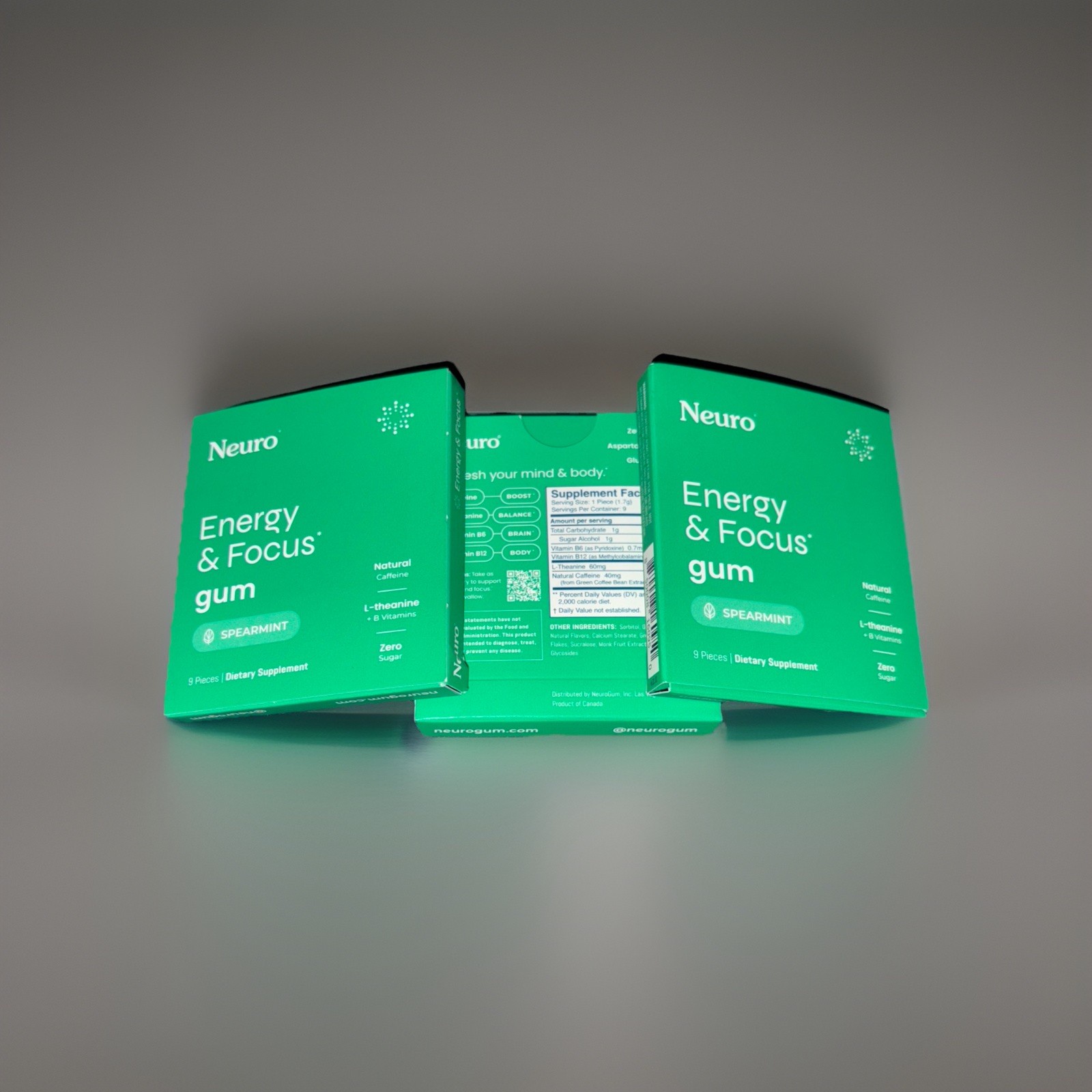 Neuro Mints Gum Energy & Focus Calm & Clarity Sleep & Recharge 3 Ea,9 Pcs Per