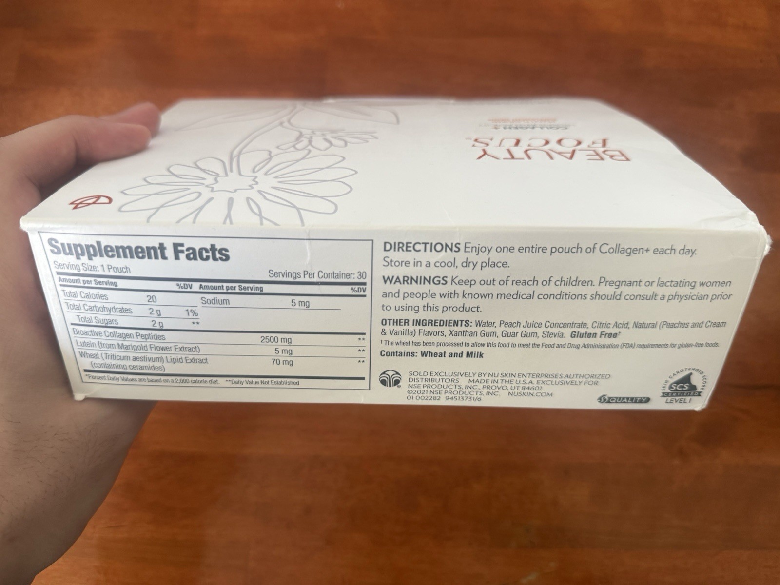 Nu Skin Beauty Focus Collagen Peach Hydration Elasticity Supplement Drink 04/26
