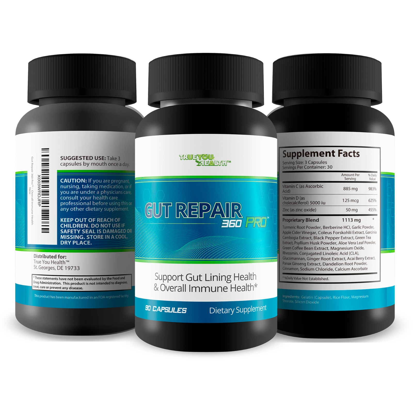 Gut Repair 360 Pro – Intestinal Health Supplement – LeakyGut Repair – Heartburn