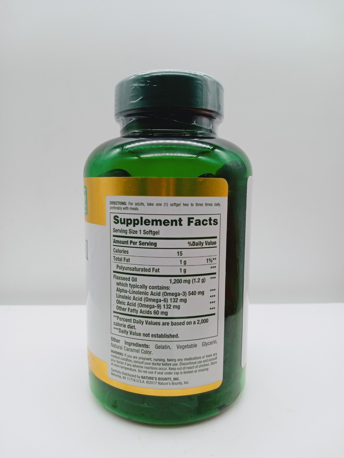 Nature’s Bounty FLAXSEED OIL W/OMEGA 3-125 Rapid Release Softgels Exp. 5/2025+