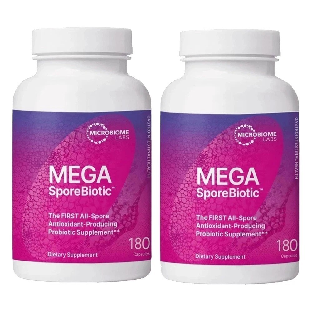 2 Mega Men Packs 180 Sporebiotic Softgels Microbiome Gut Health Probiotic Women