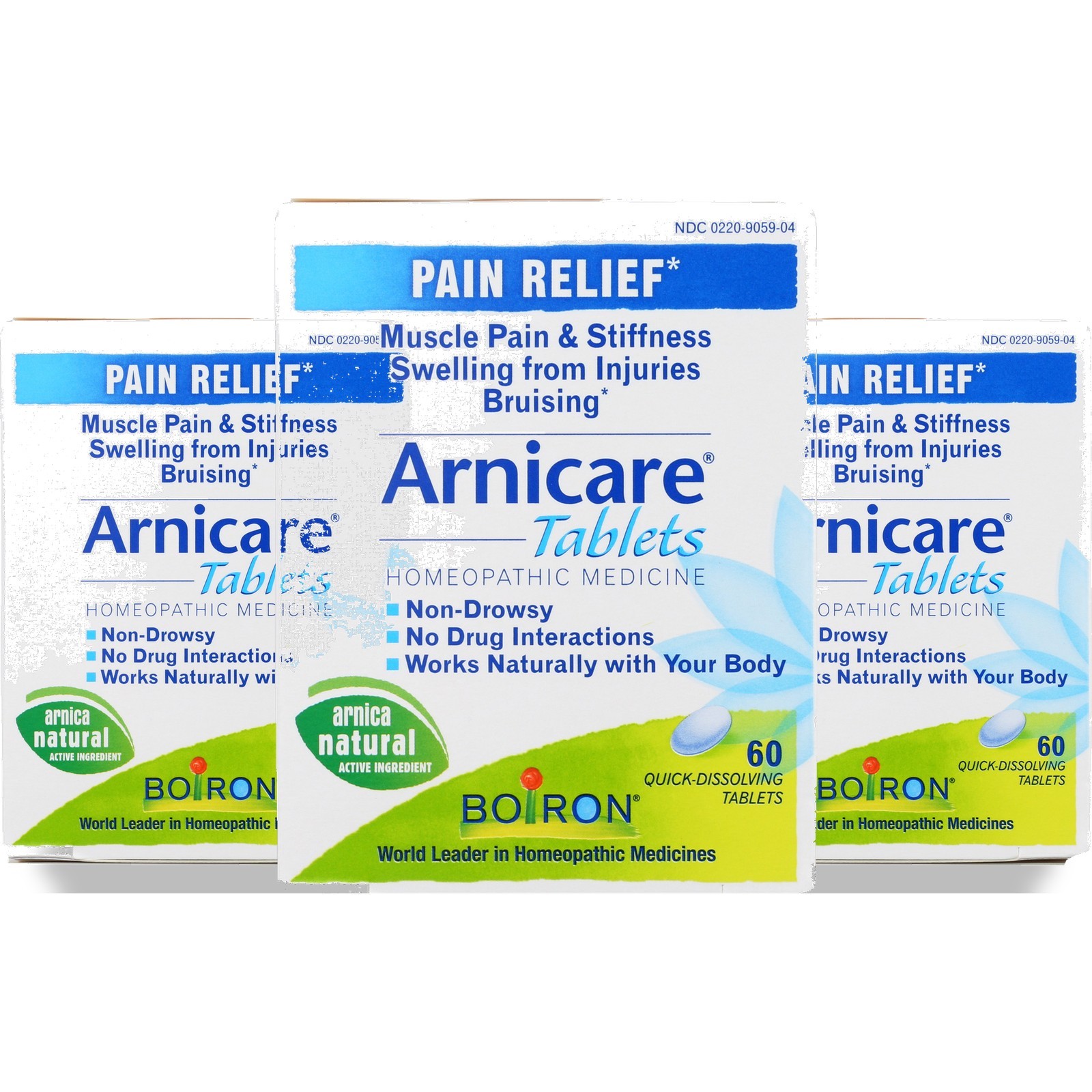 Boiron Arnicare Pain Relief Homeopathic Tablets 3 Pack