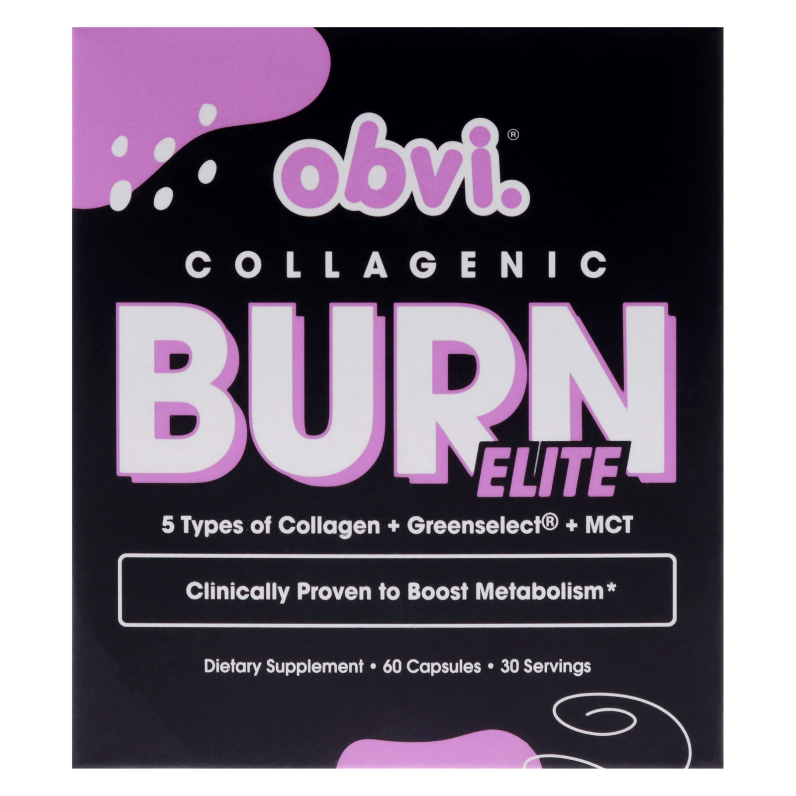 2 Pack Collagenic Burn Elite by Obvi for Unisex – 60 Count Dietary Supplement