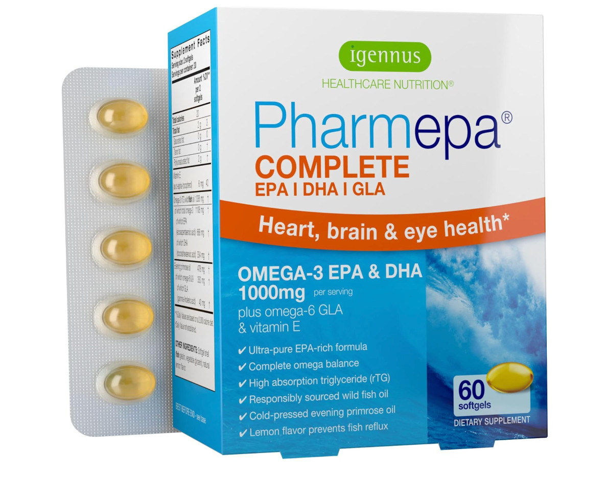 Igennus Pharmepa Complete rtg Omega 3 1000mg EPA DHA 60 Softgels EXP 06/27
