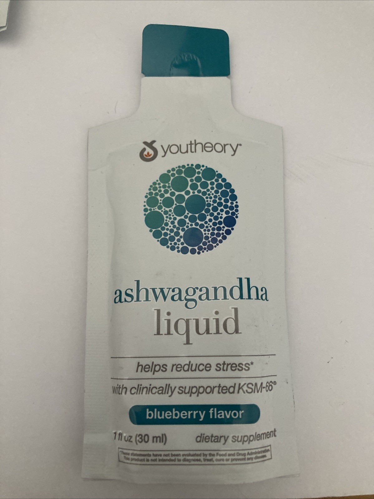 Youtheory – Ashwagandha Liquid Stress Relief Blueberry – 15 Packets 12/2026