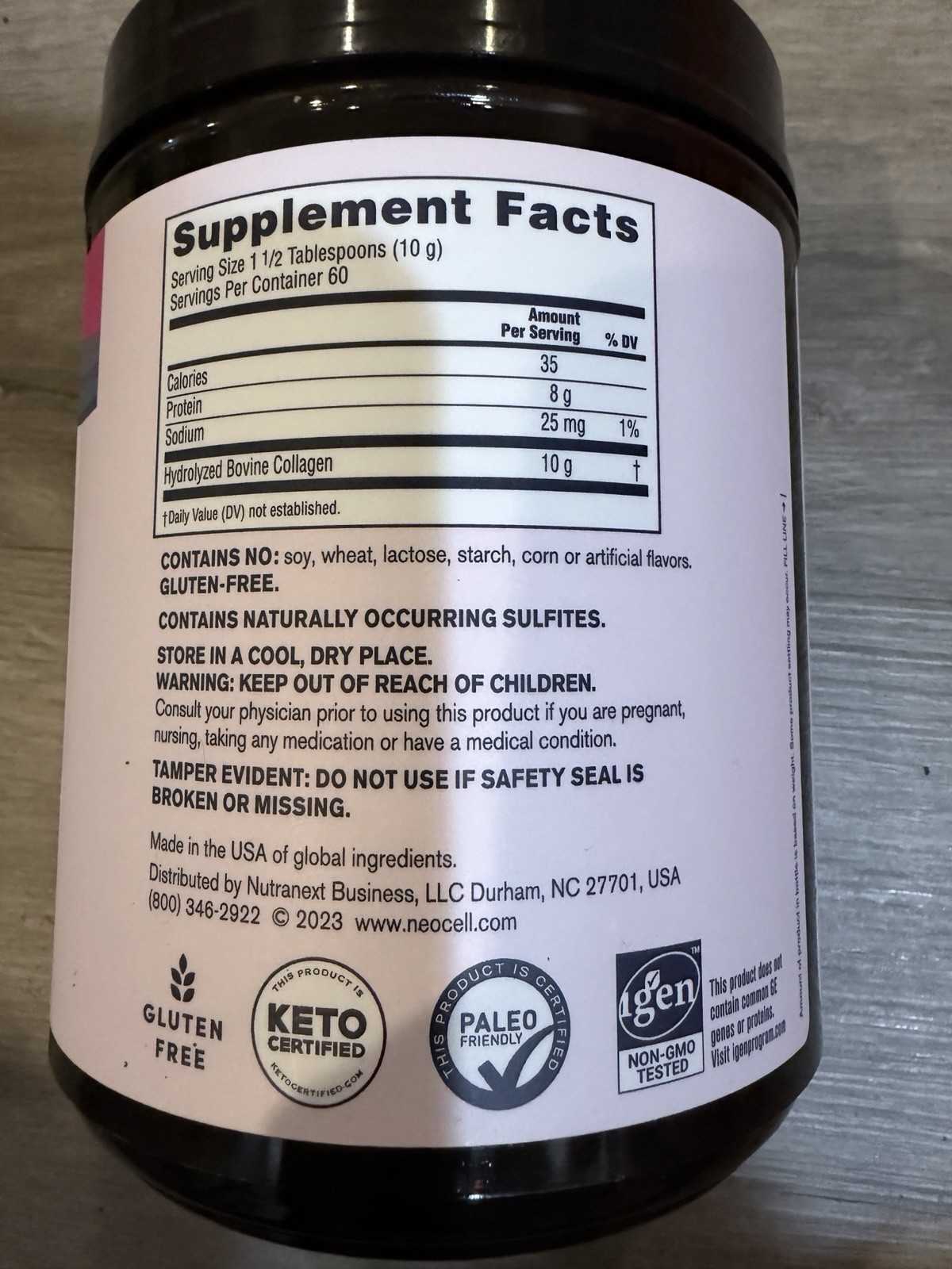 NeoCell Grassfed Collagen Peptides 21.2 Ounce (60 Servings) (Pack of 1)