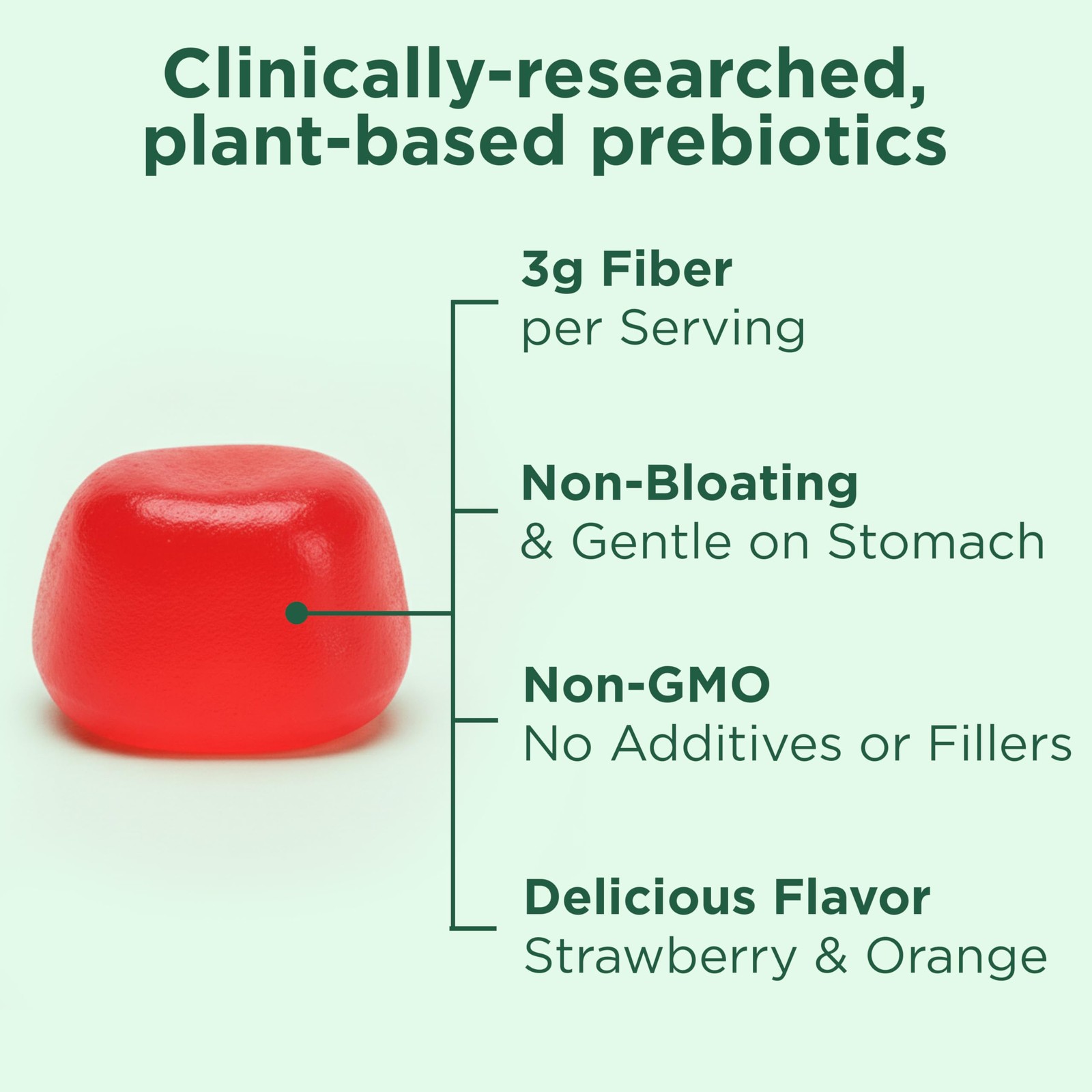 Yuve Prebiotic Fiber Gummies – Delicious – 3G Soluble Fiber Supplement –