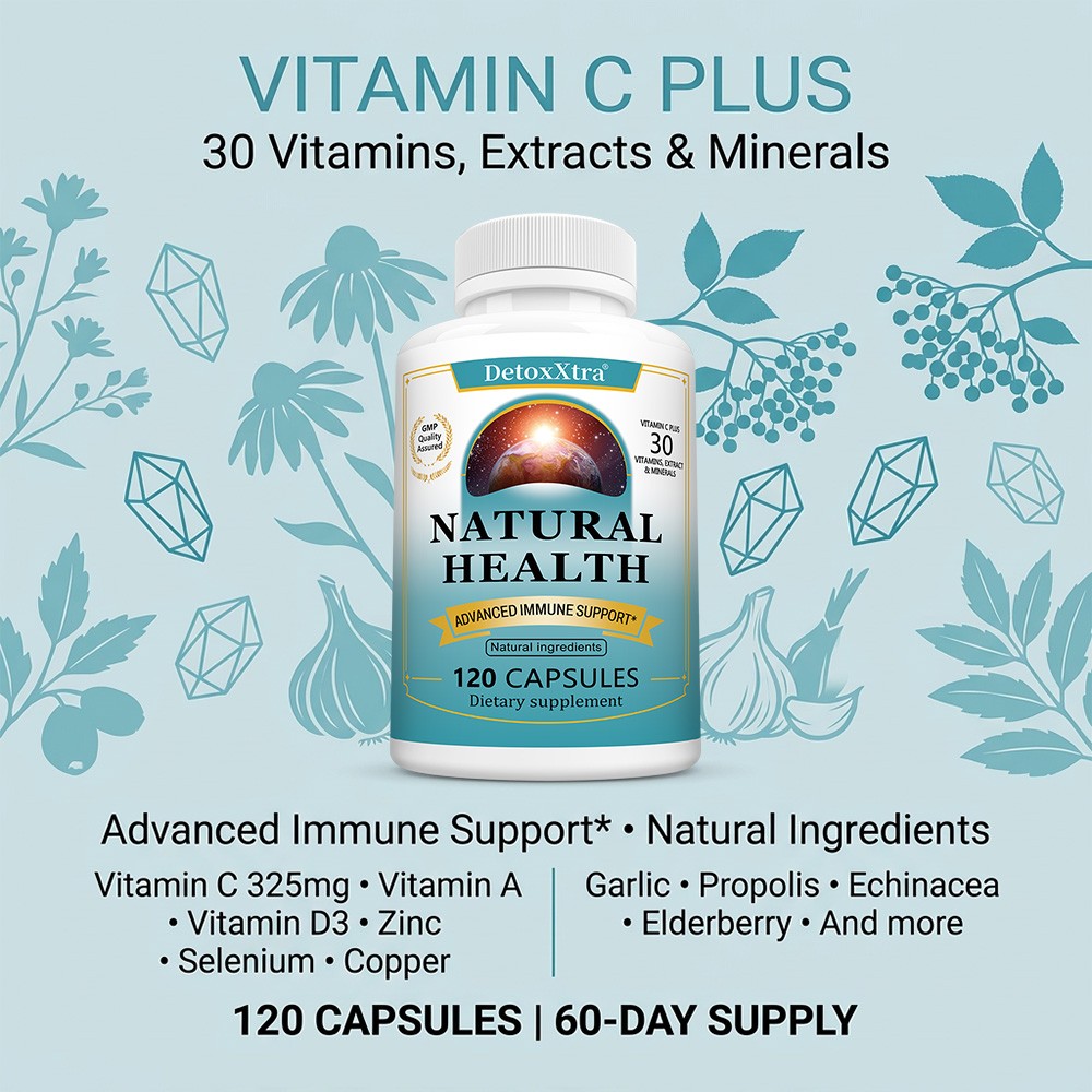 30-in-1 Immune Support Supplement-With Vitamin C, Zinc & Natural Herbal Extracts