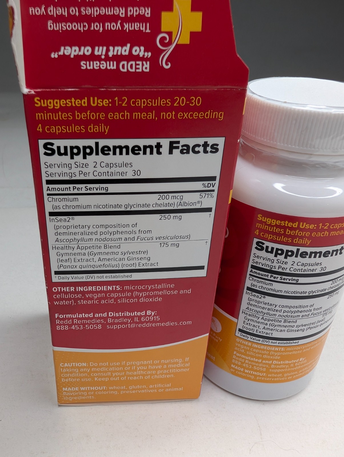 Redd Remedies Crave Stop Supplement 60 Capsules Exp 01/2027 Glucose Appetite