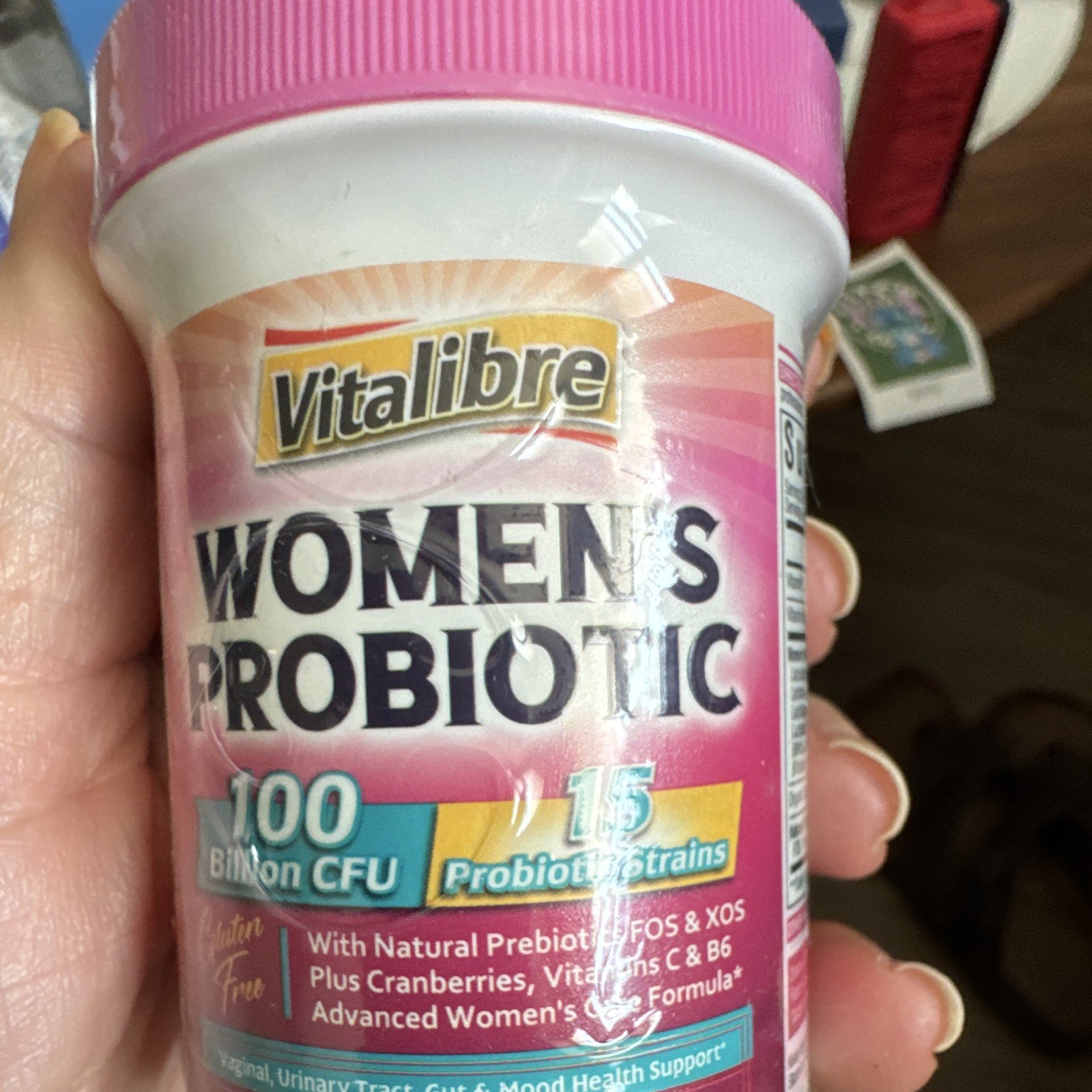 Vitalibre Women’s Probiotic 100B CFU 15 Strains Cranberry Vit C B6 30 Caps Exp …
