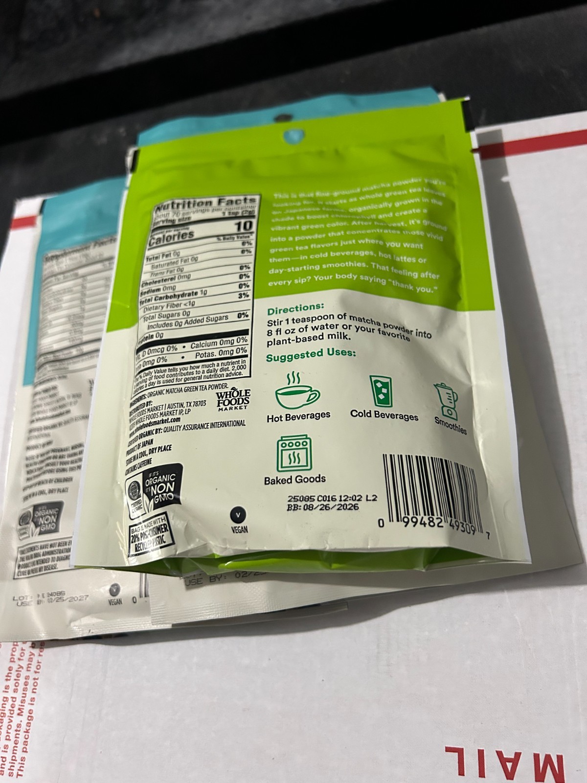 3-PACK LOT 365 Whole Foods Market Organic Kosher Maca Matcha SMOOTHIE Powder 8oz