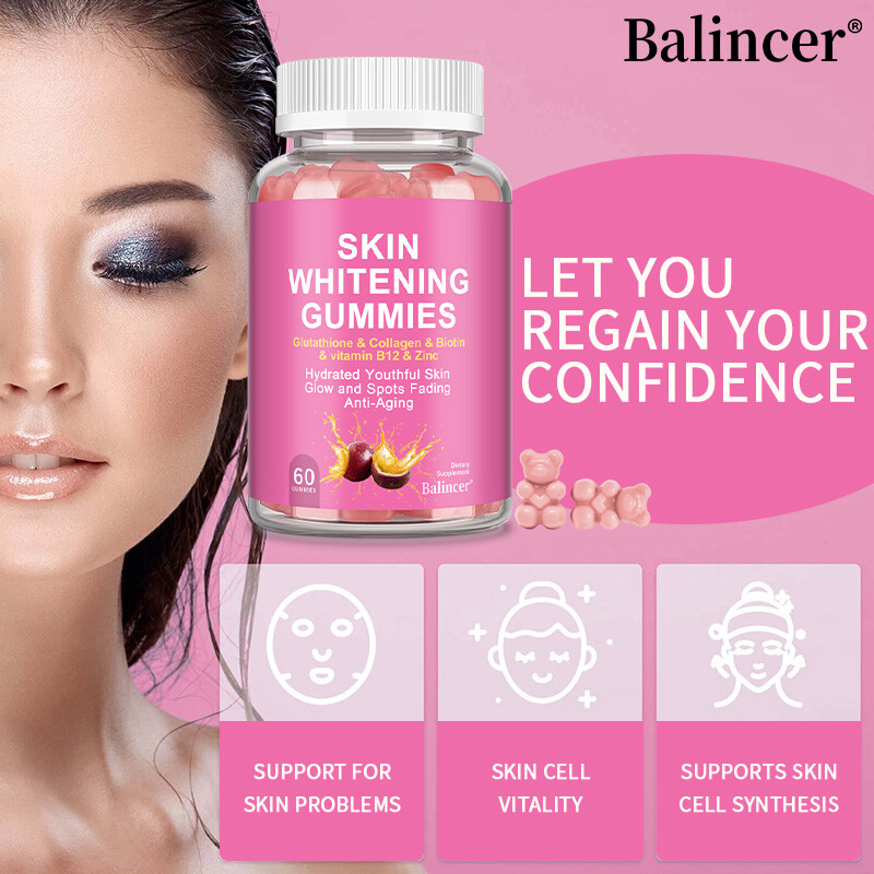 Collagen Skin Whitening Hair Health Anti-Aging Vitamin C E B12 60 Gummies US