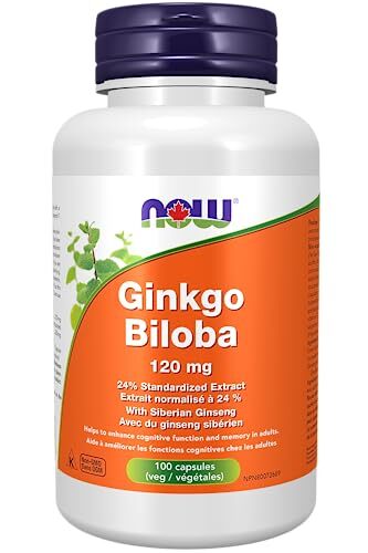 NOW FOODS Ginkgo Biloba Double Strength 120 mg 100 Veg Capsules