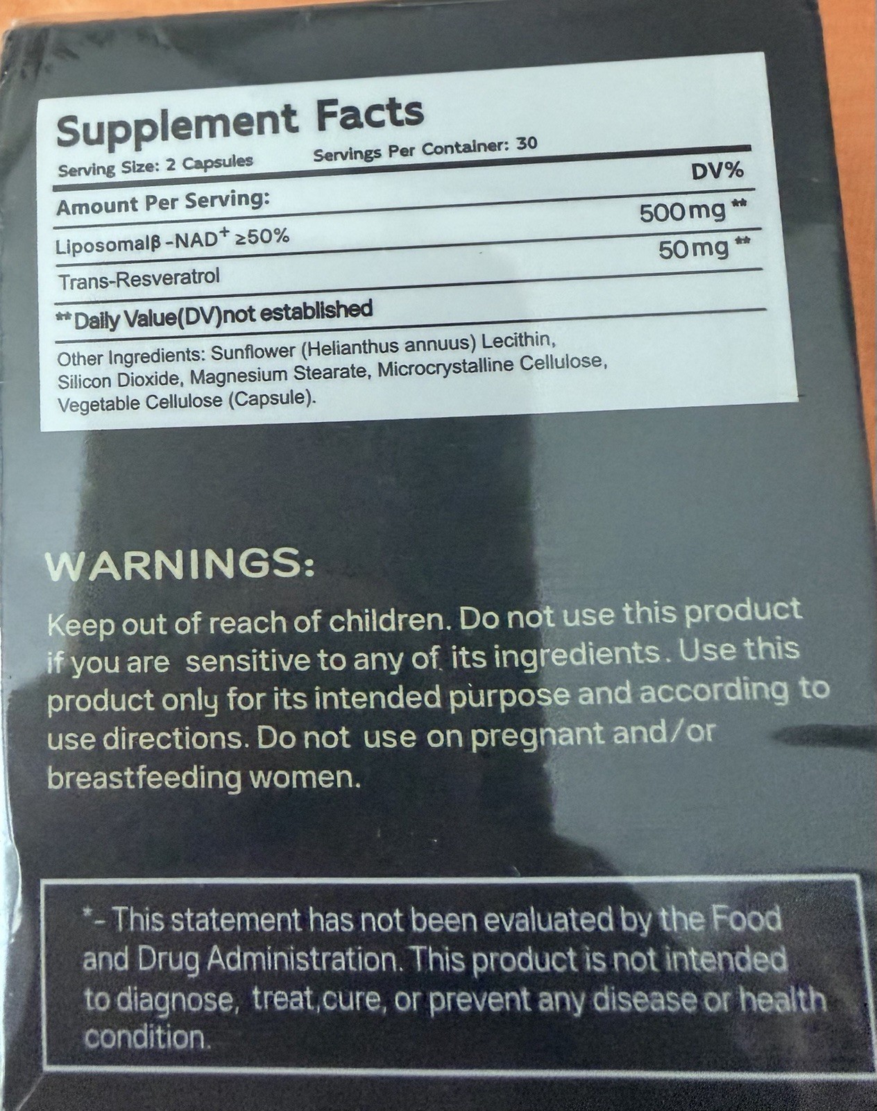AUREVIA NAD+ Performance Liposomal NAD+ + Trans-Resveratrol 500mg 60 Capsules