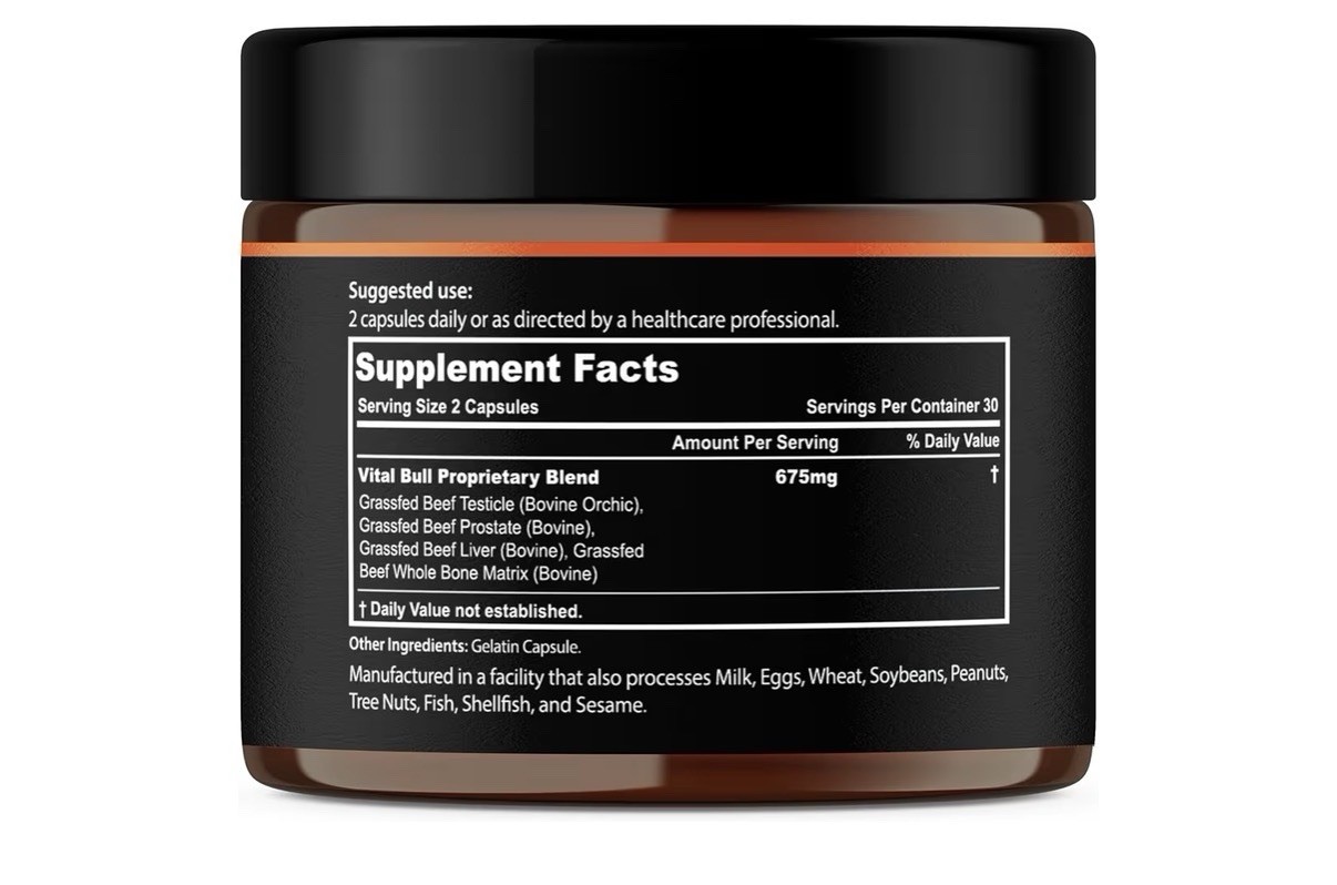 3 Pack Lonvera Vital Bull Male Performance Beef Organ Grass Fed For Men