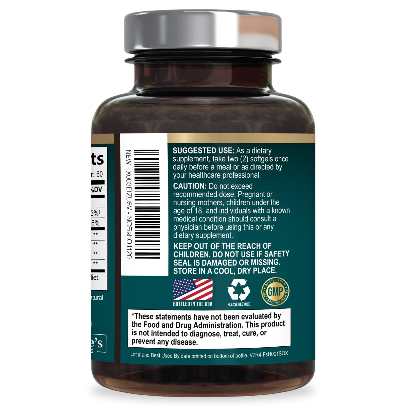 Omega 3 Fish Oil Supplements – 2400mg Per 120 Count (Pack of 1)