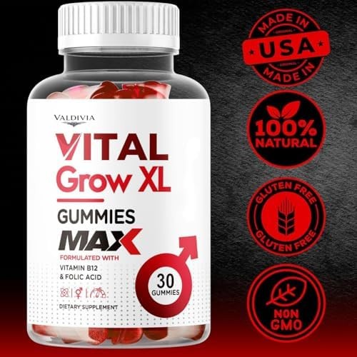 Valdivia Vital Grow XL Male 30 Gummies Men’s Health Supplement Made in USA