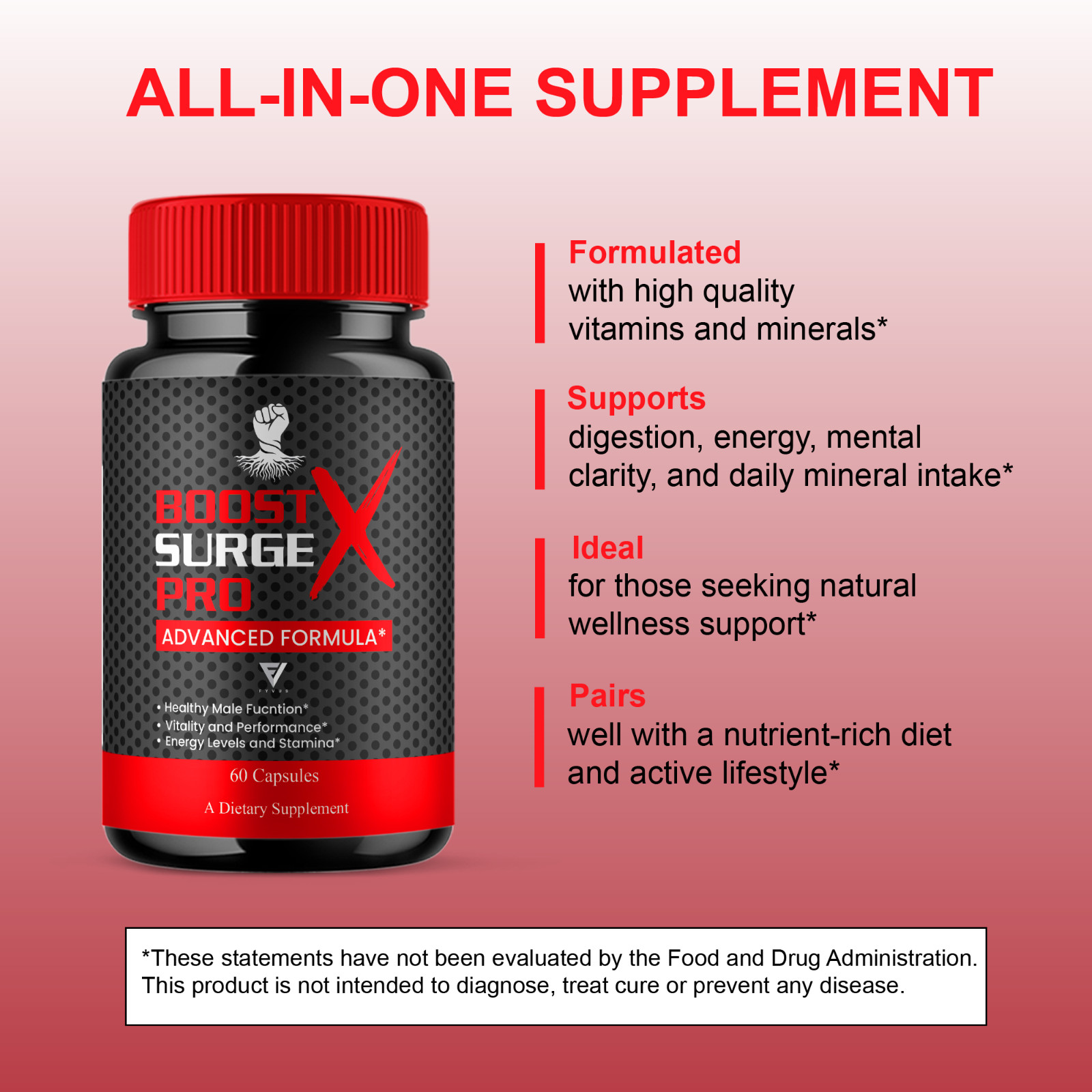 (2 Pack) Boost Surge Pro X Advanced Male Support, BoostSurgeProX (120 Capsules)