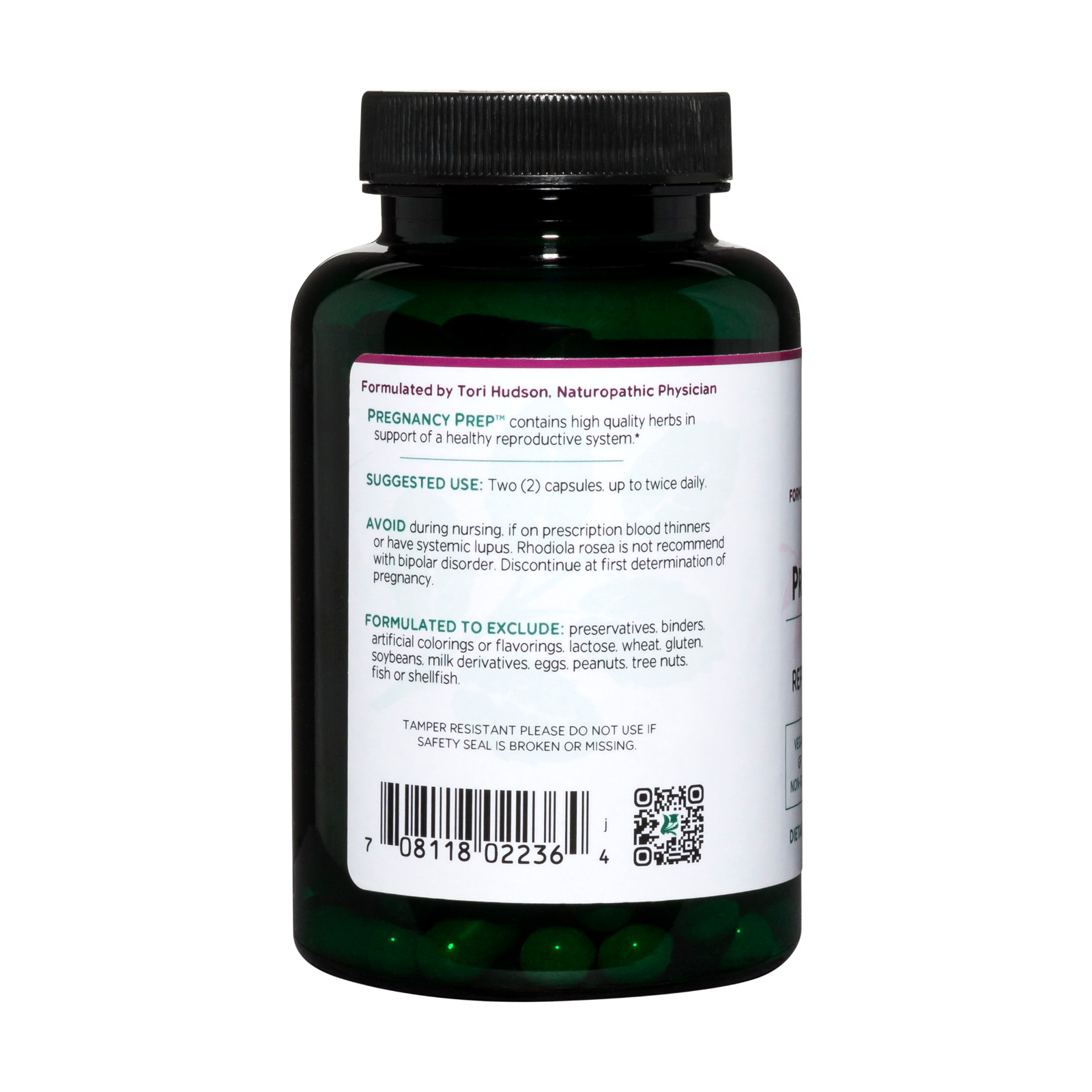 Vitanica, Pregnancy Prep, Reproductive System Support, Vegan, 120 Capsules