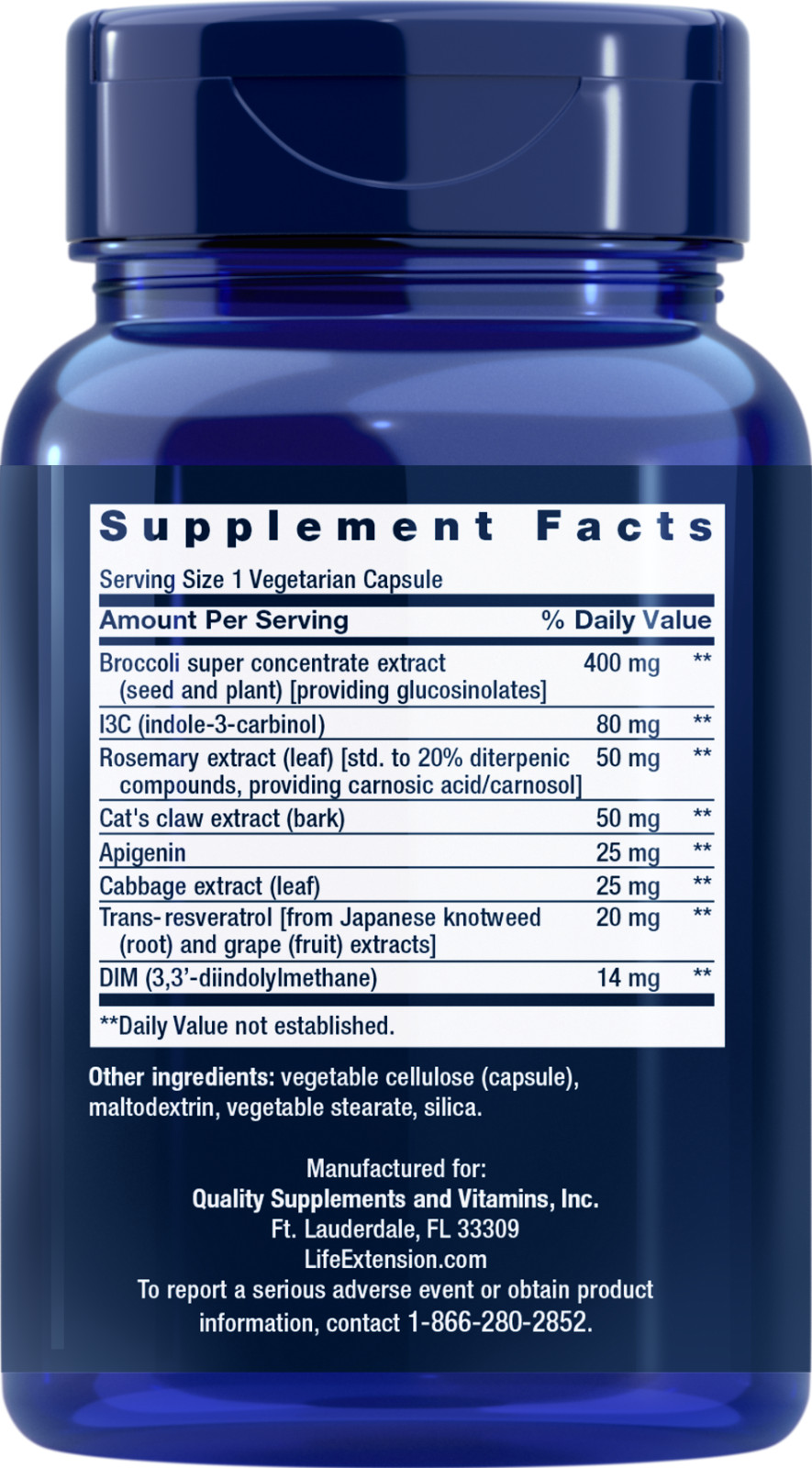 Life Extension TRIPLE ACTION CRUCIFEROUS W/RESVERATROL 60 Vcaps