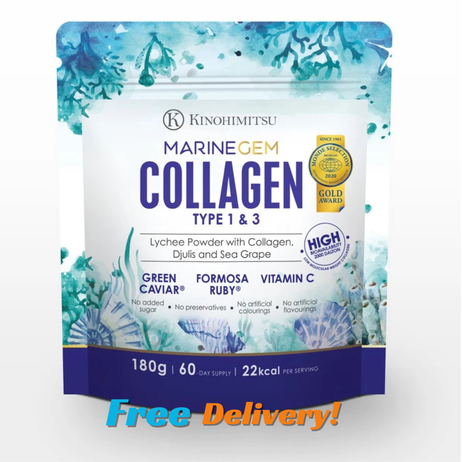 180g Kinohimitsu Marine Gem Collagen AntiAging Reduce Wrinkles (60 Days Supply)