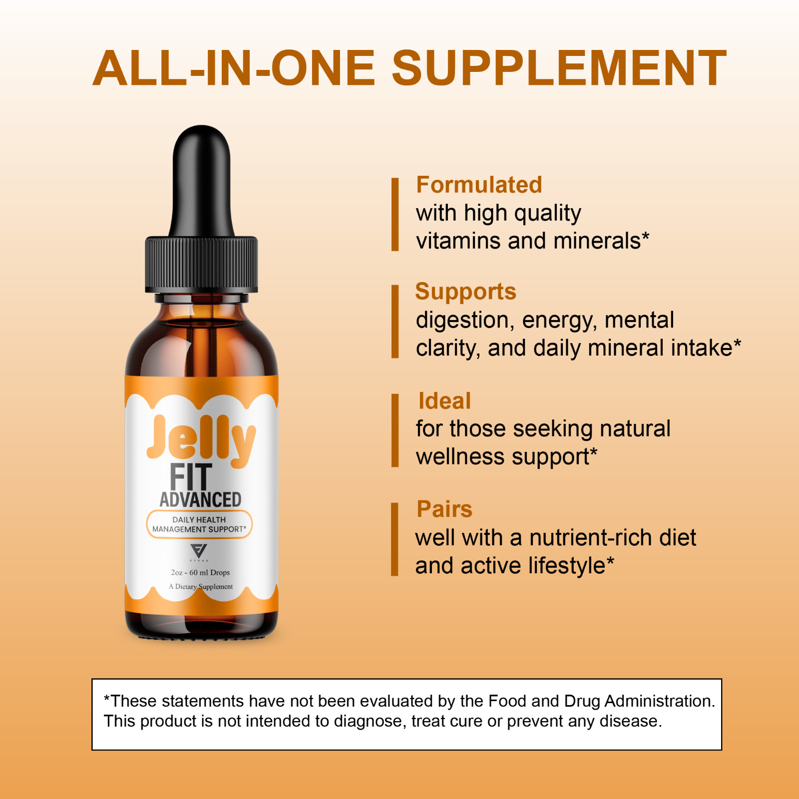 Jelly Fit Weight Management Drops, JellyFit Overall Support (2oz)