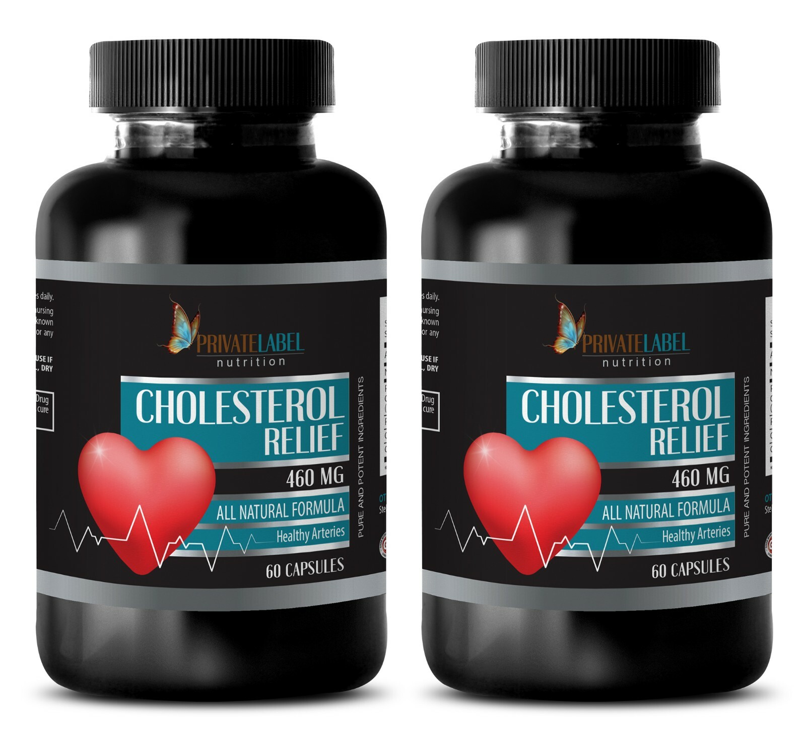 Health Pills Antioxidant – CHOLESTEROL RELIEF 460mg – 2 Bottles 120 Capsules