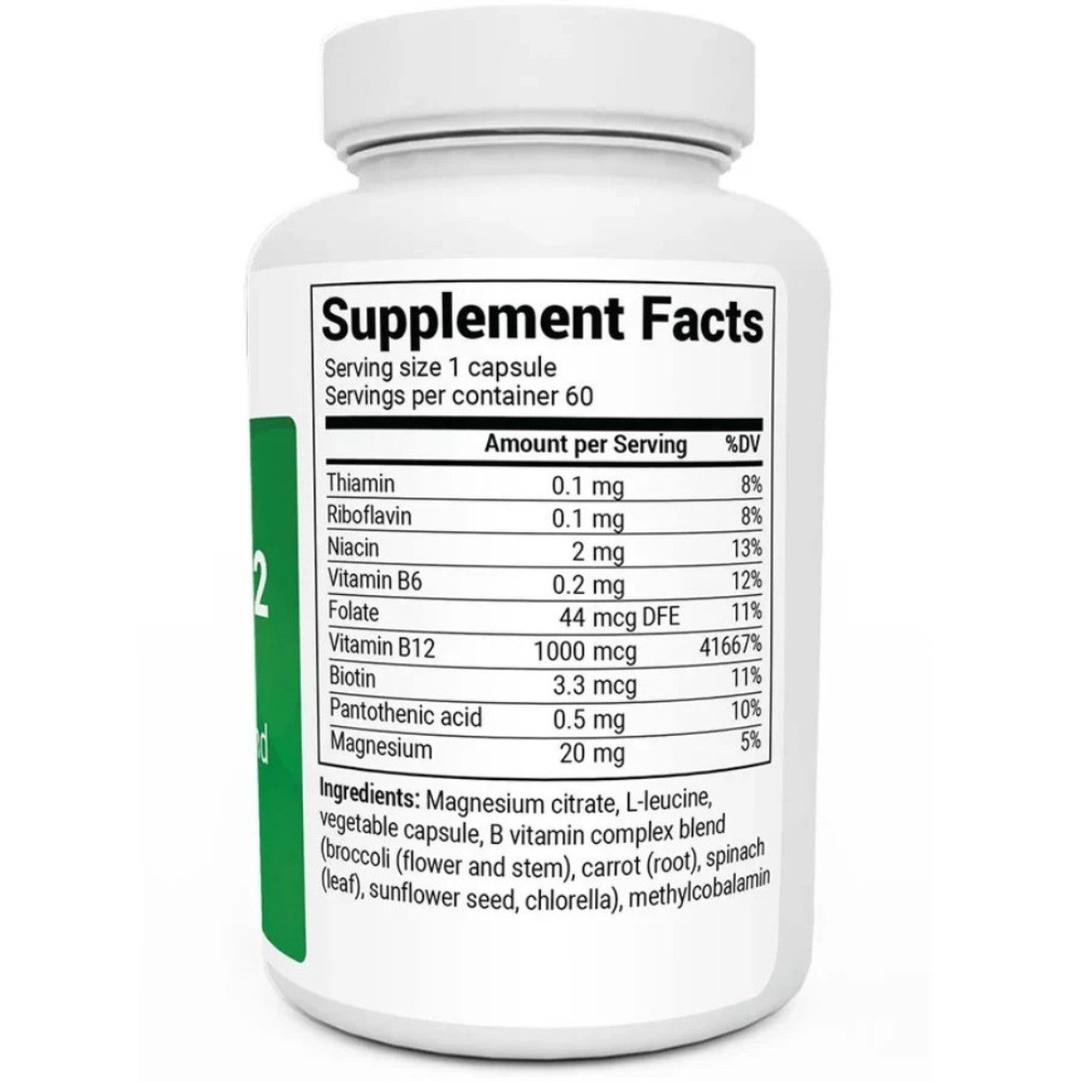 NEW Natural Vitamin B12 Methylcobalamin 1000 mcg B Complex & Magnesium