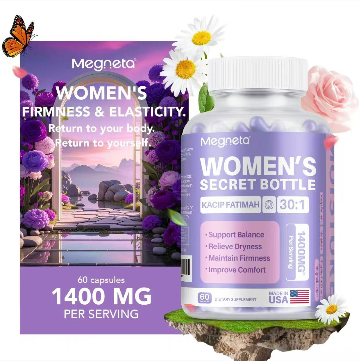 Women’S Secret Bottle-60 Tablets -Healthcare Kacip Fatimah 1000MG |Plus with man